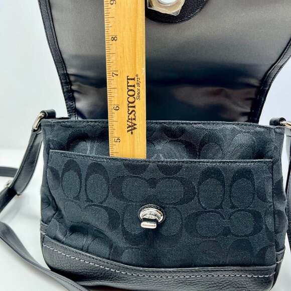 Coach  Crossbody & Wristlet Signature Fabric Leather Trim Black/black - Picture 9 of 14